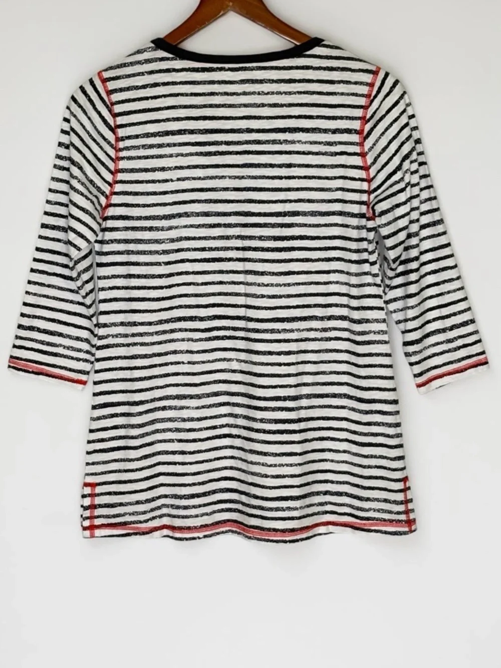 NEW Soft Surroundings Lots of Love Striped 3/4 SIv Je Taime Knit Tunic XS - Picture 6 of 10